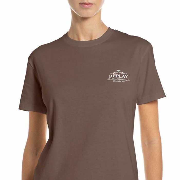REPLAY WOMAN T SHIRT BROWN