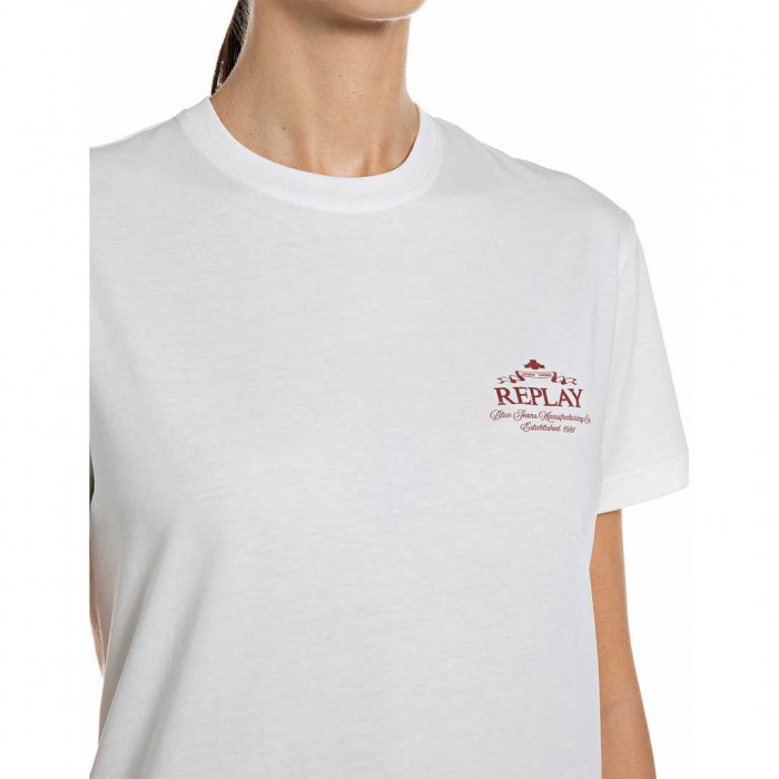 REPLAY WOMAN T SHIRT LOGO WHITE 1