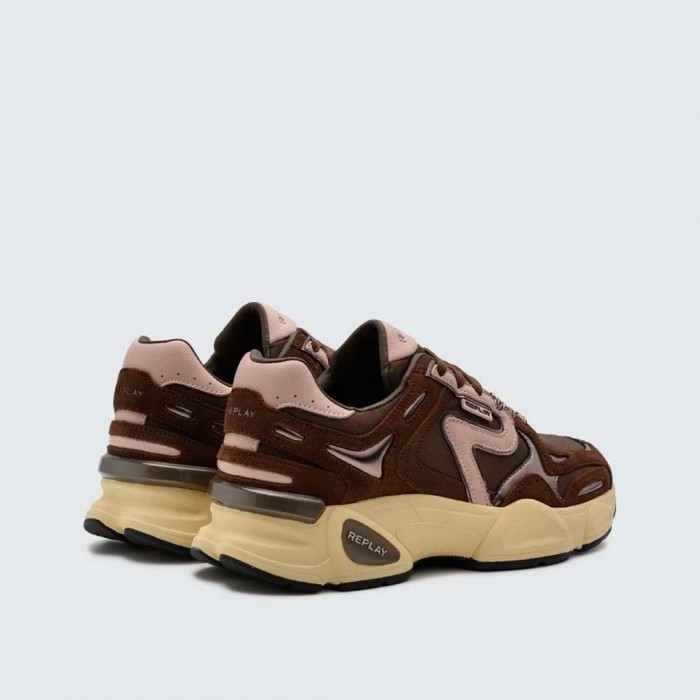 REPLAY WOMAN DESTINY W SPRINT LACE-UP SNEAKERS BROWN