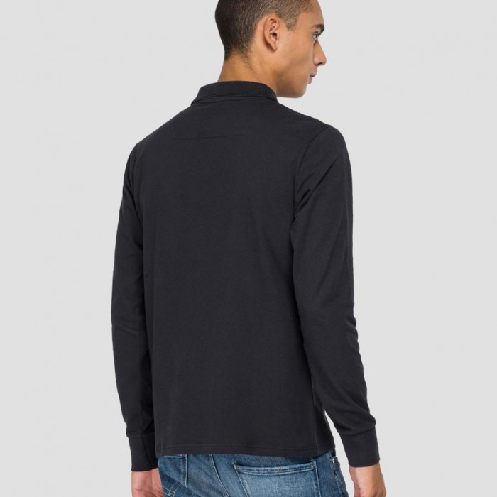 LONG-SLEEVED STRETCH POLO SHIRT REPLAY