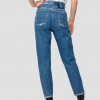 TAPERED FIT HIGH WAIST KILEY ROSE LABEL JEANS replay woman boyfriend μπλε