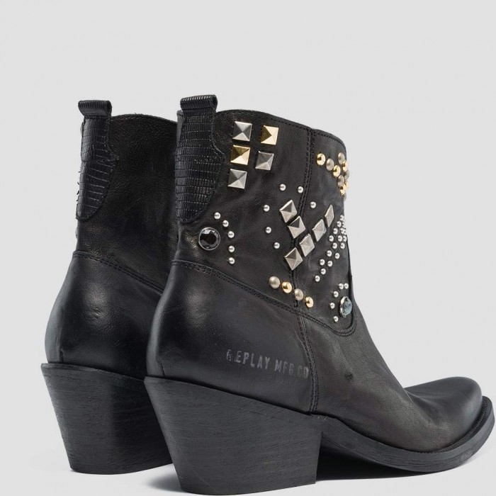 WOMEN'S KLEIN LEATHER ANKLE BOOTS replay γυναικειο μποτακι