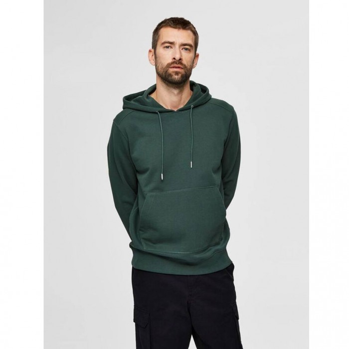 SELECTED REGULAR FIT ORGANIC COTTON 380G - SWEATSHIRT GREEN