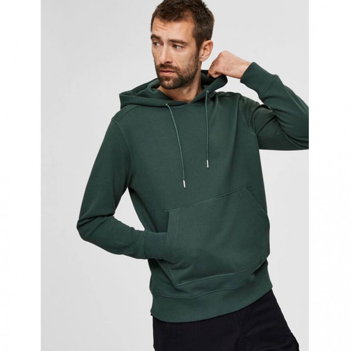 SELECTED REGULAR FIT ORGANIC COTTON 380G - SWEATSHIRT GREEN