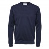 SELECTED MERINO WOOL COOLMAX® PULLOVER BLUE