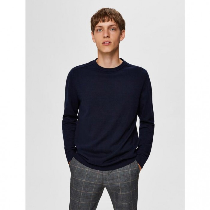 SELECTED PIMA COTTON - JUMPER NAVY BLUE