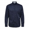 SELECTED ORGANIC COTTON STRETCH SHIRT BLUE