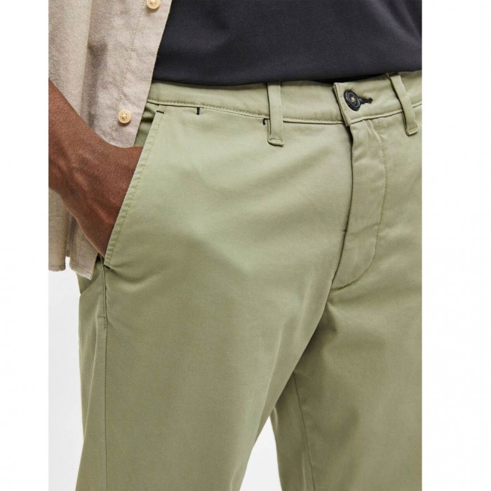 SELECTED SLIM FIT FLEX - CHINOS Deep Lichen Green