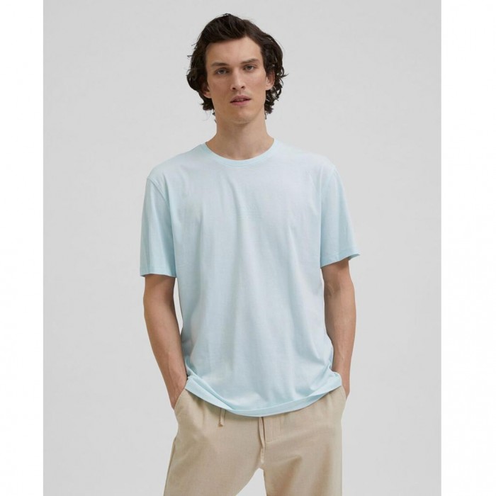 SELECTED CREWNECK T-SHIRT Pastel Blue