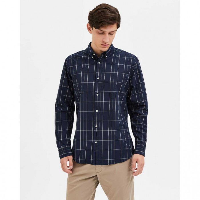 SELECTED SLHSLIMTHEO SHIRT LS NOOS BLUE