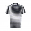 SELECTED SLHRICKY PRINT STRIPE SS O-NECK TEE W BLUE