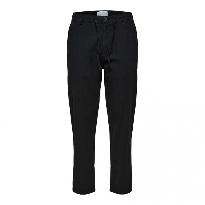 SELECTED SLH172-SLIMTAPE BRODY LINEN PANT NOOS BLACK