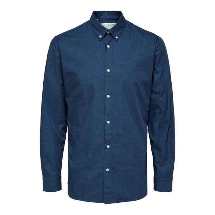 SELECTED SLHSLIMTHEO SHIRT LS NOOS MELANGE BLUE