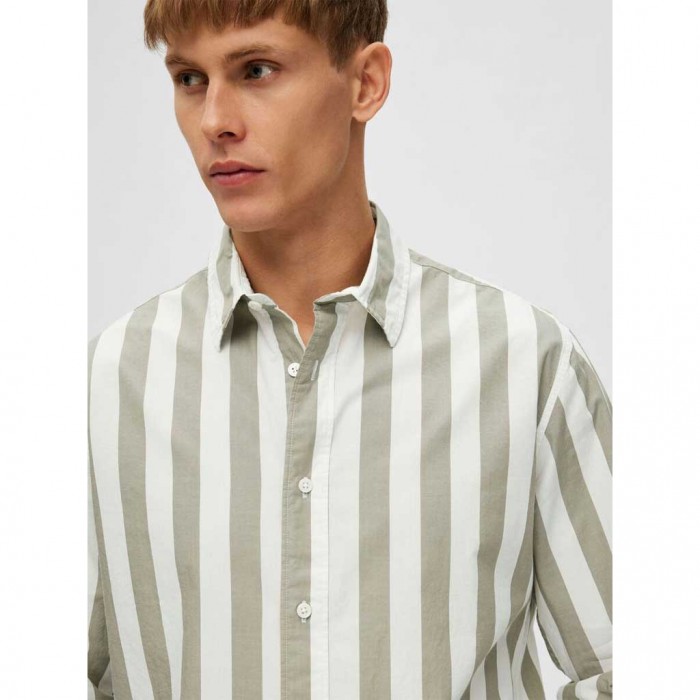 SELECTED STRIPED SHIRT GREEN