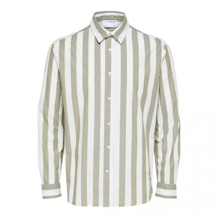 SELECTED STRIPED SHIRT GREEN