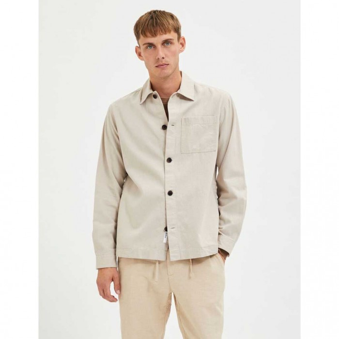 SELECTED LINEN OVERSHIRT BEIGE