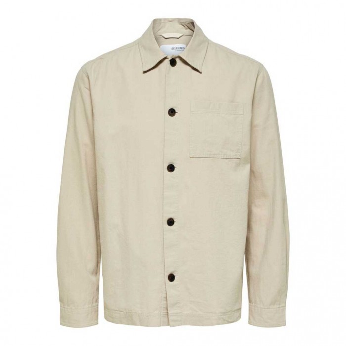 SELECTED LINEN OVERSHIRT BEIGE