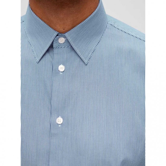 SELECTED LONG SLEEVED STRIPED SLIM FIT FORMAL SHIRT BLUE