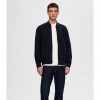 SELECTED  SLHMACK SWEAT BOMBER LS NOOS DARK BLUE