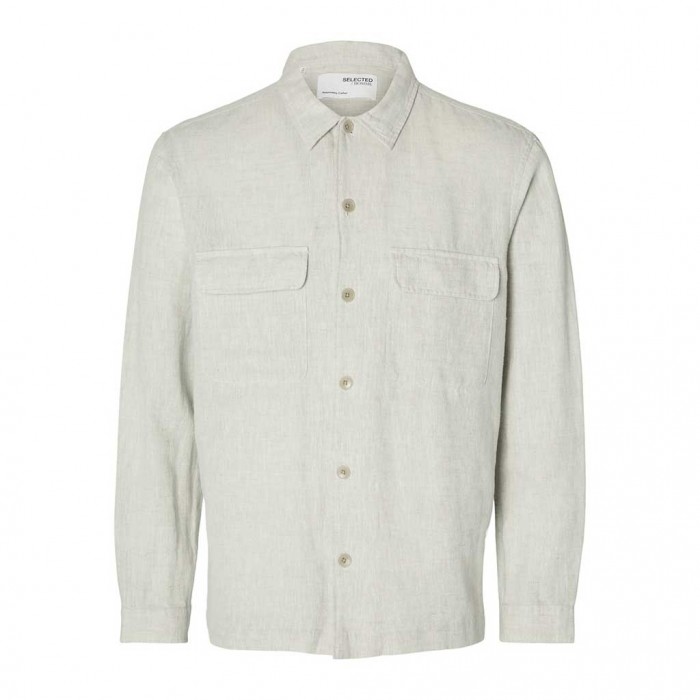 SELECTED SLHMADS-LINEN OVERSHIRT LS NOOS BEIGE