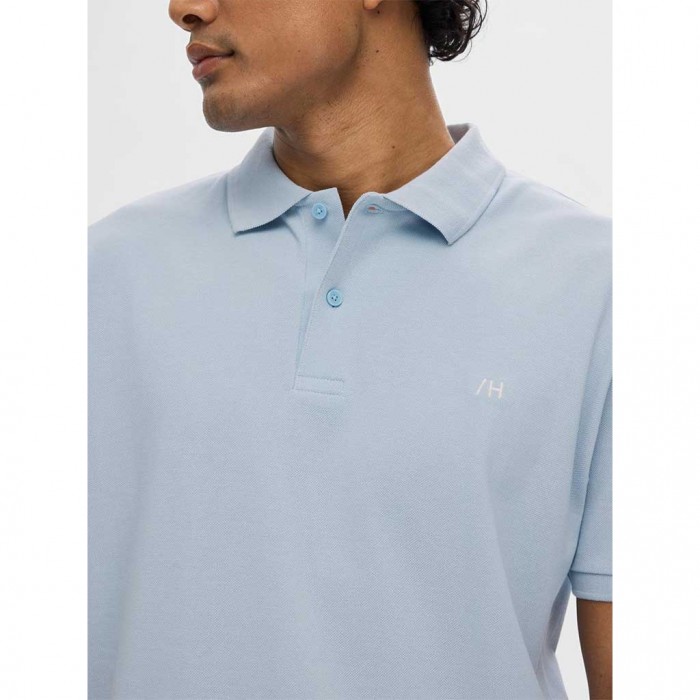 SELECTED  SLHDANTE SS POLO NOOS CASHMERE BLUE