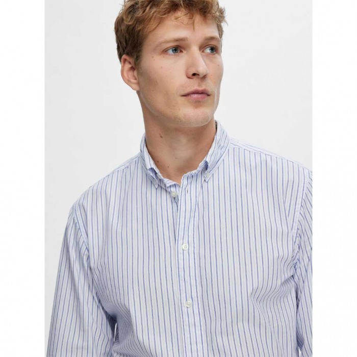 SELECTED SLIM FIT COTTON SHIRT  BRIGHT WHITE