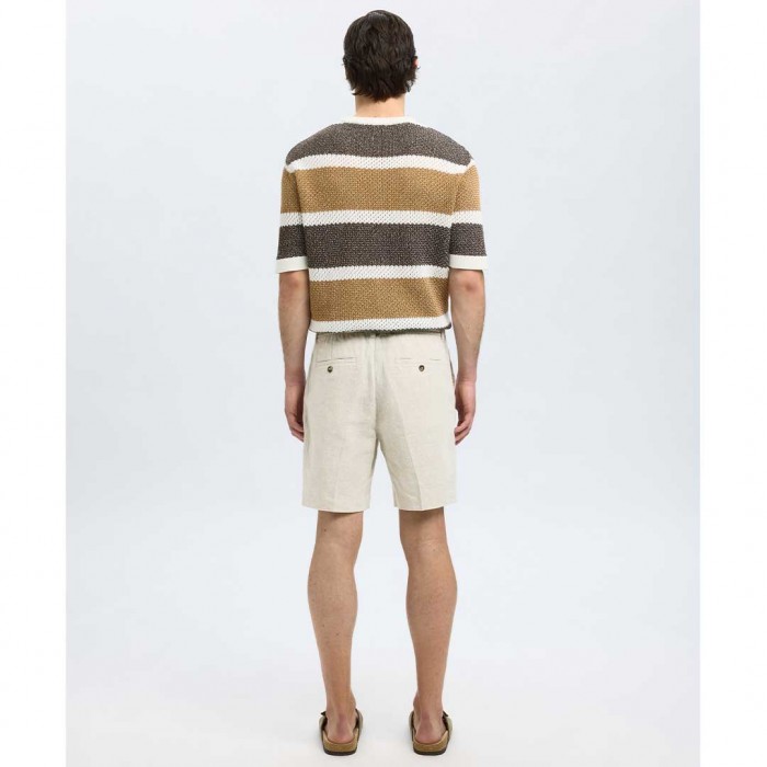 SELECTED SLHREGULAR-LEROY LINEN BLD SHORTS NOOS BEIGE