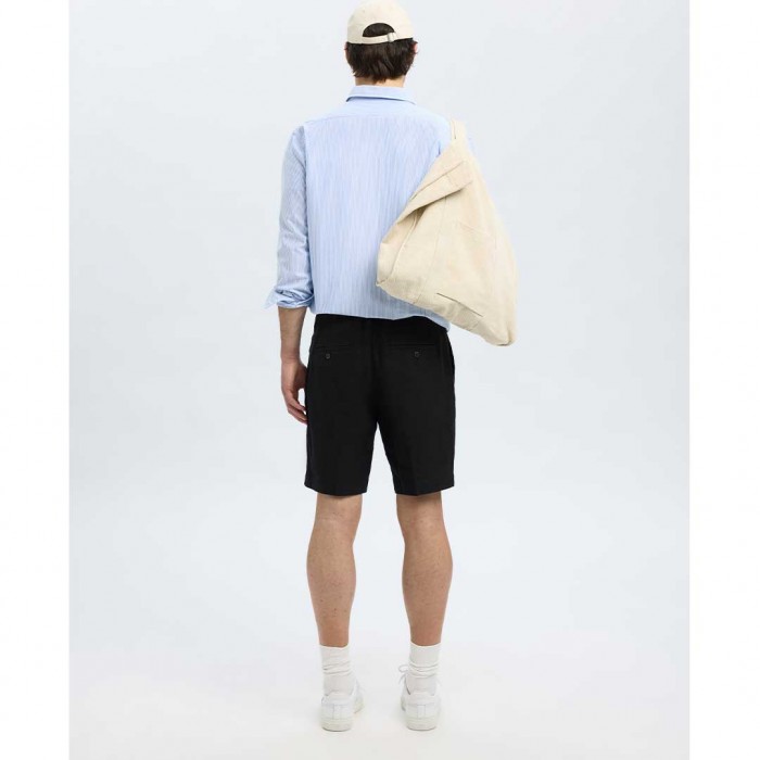 SELECTED SLHREGULAR-LEROY LINEN BLD SHORTS NOOS BLACK
