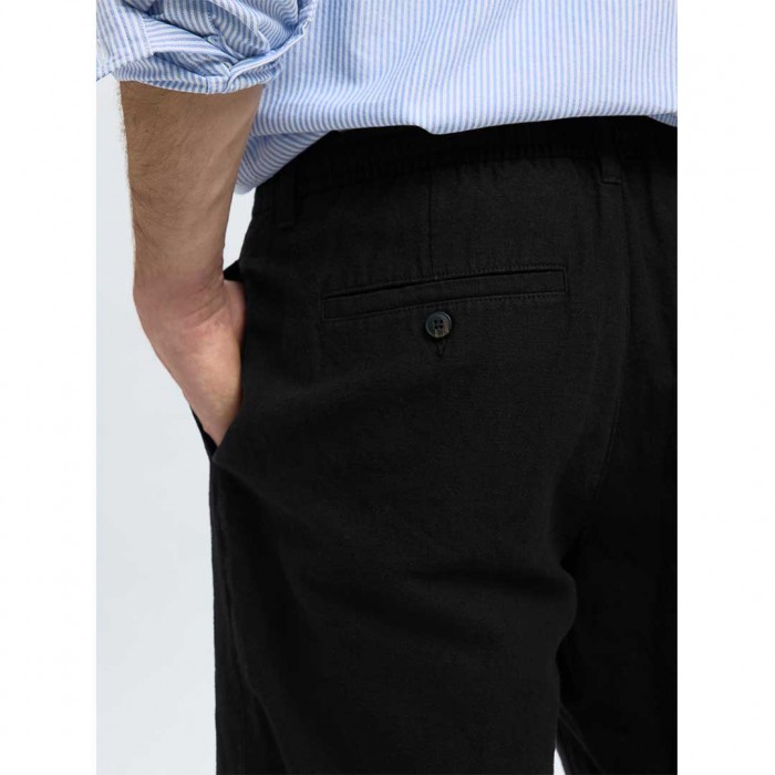 SELECTED SLHREGULAR-LEROY LINEN BLD SHORTS NOOS BLACK