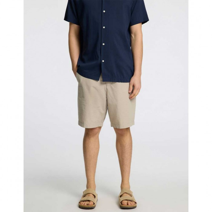 SELECTED  SLHREGULAR-KARL SEERSUCKER SHORTS NOOS BEIGE
