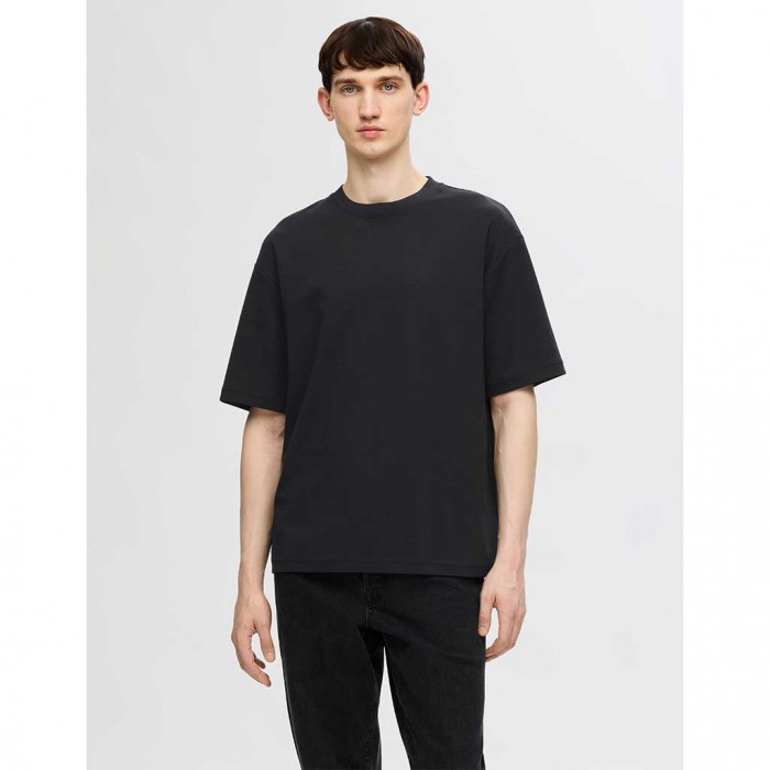 SELECTED SLHLOOSEOSCAR SS O-NECK TEE NOOS BLACK