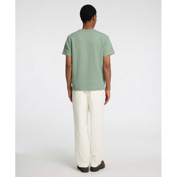 SELECTED  SLHSANDER SEERSUCKER SS O-NECK TEE GREEN