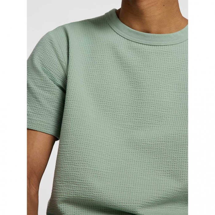 SELECTED  SLHSANDER SEERSUCKER SS O-NECK TEE GREEN