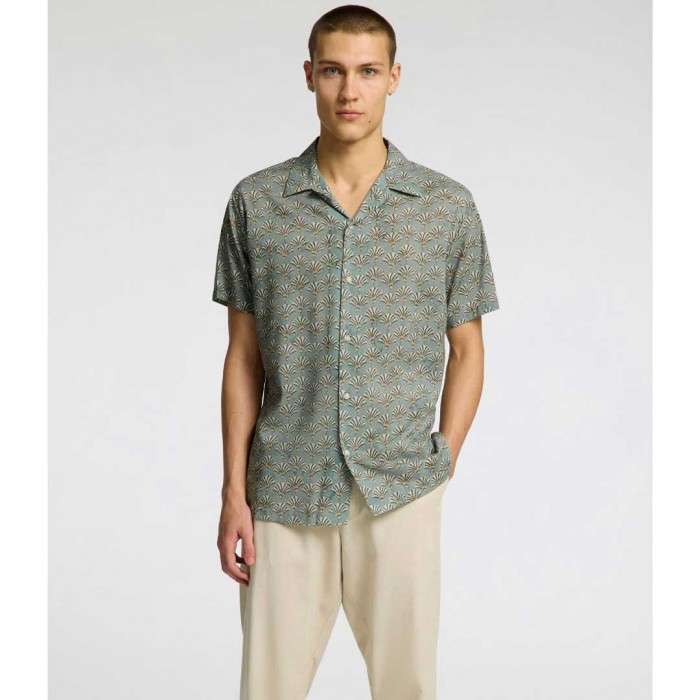 SELECTED CUBAN COLLAR SHIRT GREEN