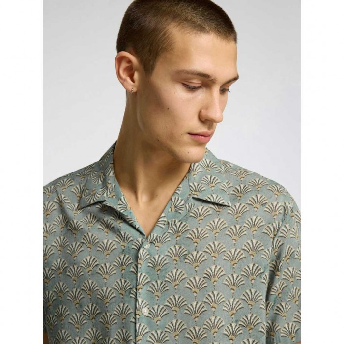 SELECTED CUBAN COLLAR SHIRT GREEN SELECTED CUBAN COLLAR SHIRT GREEN