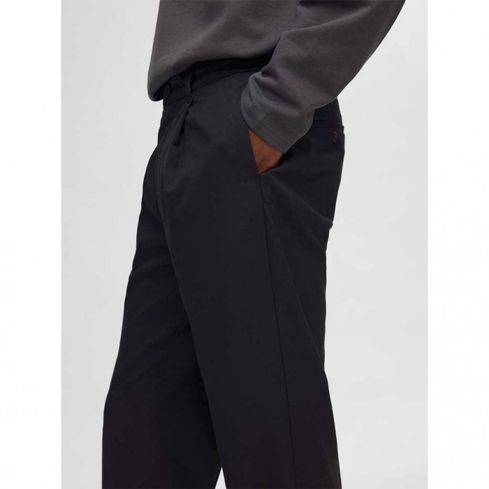 SELECTED SLH190-REG TAPERED LEROY PLEAT PANT NOOS BLACK