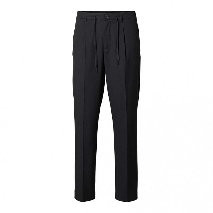 SELECTED SLH190-REG TAPERED LEROY PLEAT PANT NOOS BLACK