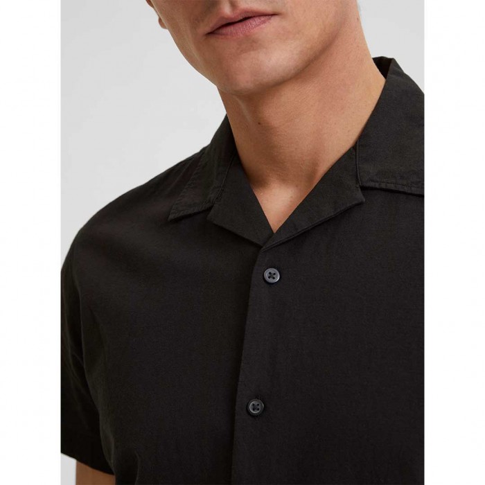 SELECTED SLHREGSUN SHIRT SS RESORT BLACK
