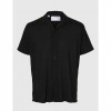 SELECTED CUBAN COLLAR SHIRT BLACK SELECTED CUBAN COLLAR SHIRT BLACK