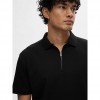 SELECTED SLHFAVE ZIP SS POLO NOOS BLACK