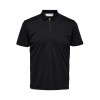 SELECTED SLHFAVE ZIP SS POLO NOOS BLACK