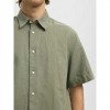 SELECTED SLMREGCLAUS CLAY LINENBLEND SS SHT NOOS GREEN SELECTED SLMREGCLAUS CLAY LINENBLEND SS SHT NOOS GREEN