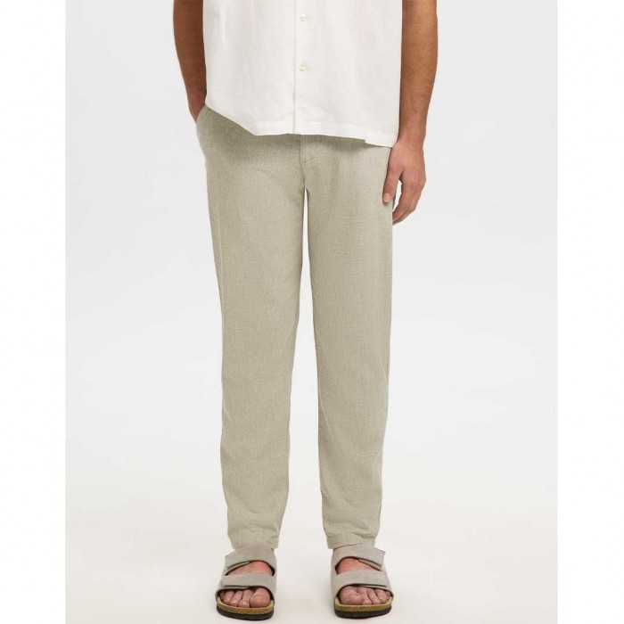 SELECTED SLM172-SLIMTAPE BRODY LINEN BLD PNT NOOS ECRU