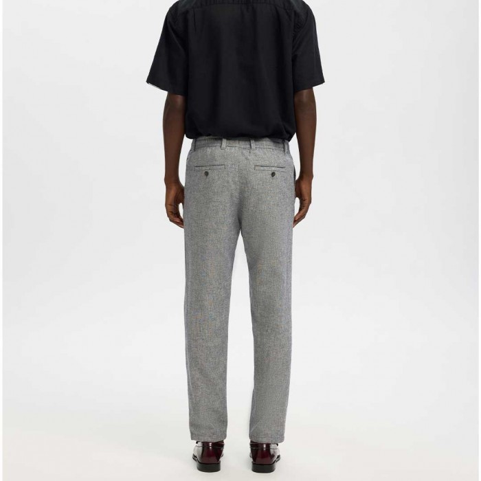 SELECTED SLM172-SLIMTAPE BRODY LINEN BLD PNT NOOS GREY SELECTED SLM172-SLIMTAPE BRODY LINEN BLD PNT NOOS GREY