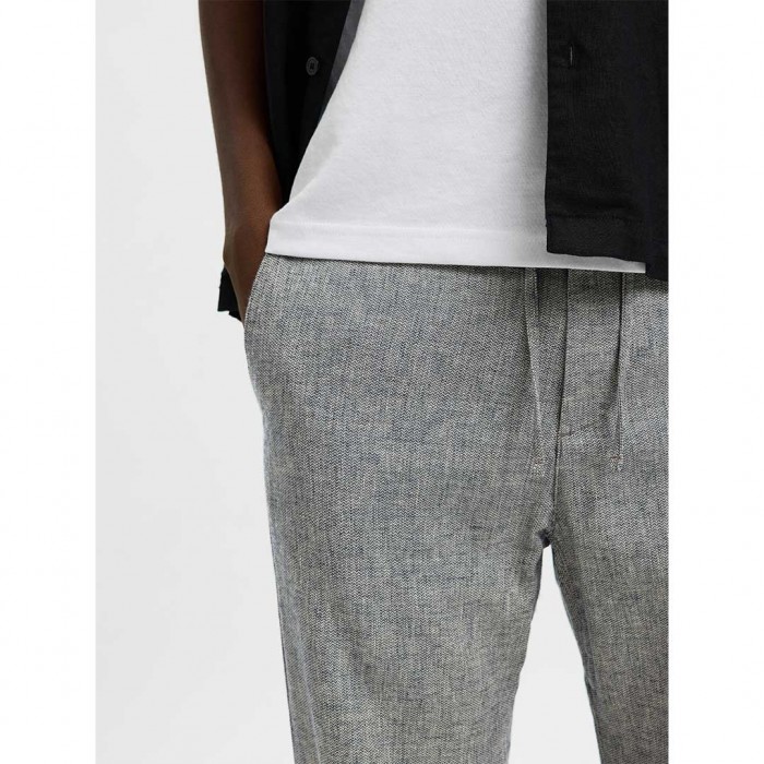 SELECTED SLM172-SLIMTAPE BRODY LINEN BLD PNT NOOS GREY