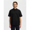 SELECTED SLMREGCLAUS CLAY LINENBLEND SS SHT NOOS BLACK SELECTED SLMREGCLAUS CLAY LINENBLEND SS SHT NOOS BLACK