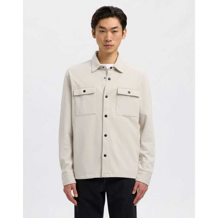 SELECTED CLASSIC OVERSHIRT ECRU