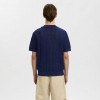 SELECTED SLHARCO SS KNIT STRUCTURE OPEN POLO BLUE