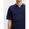 SELECTED SLHARCO SS KNIT STRUCTURE OPEN POLO BLUE