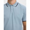 SELECTED SLHSLIM-ATLAS SPORT SS POLO NOOS DUSTY BLUE